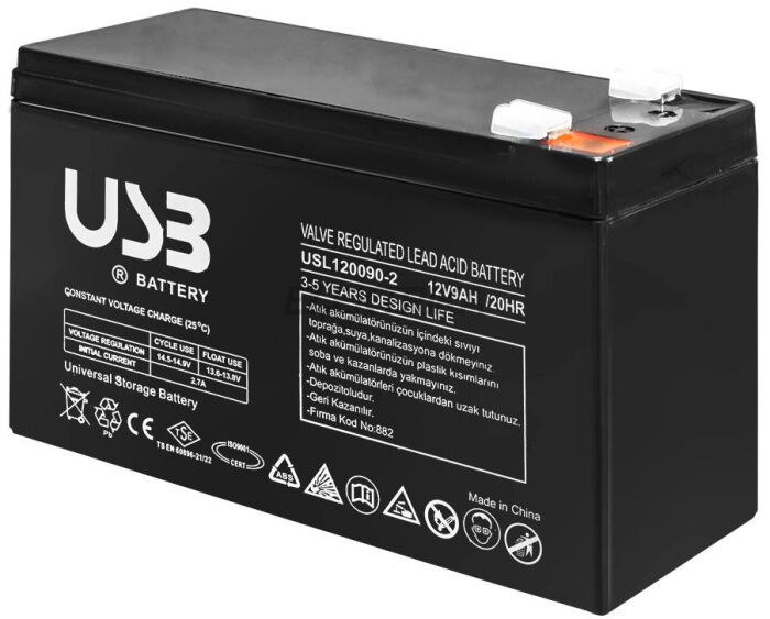 Аккумуляторная батарея 12V 9Ah, AGM (USL1290-2)