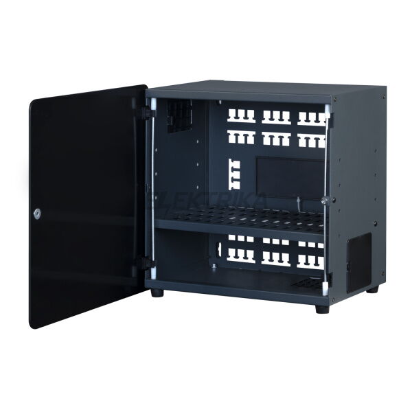 Шкаф для оборудования WI-FI Lande Ziglat 345х232х345 мм RAL 7016 двери стекло черный LN-ZGL345-CMS