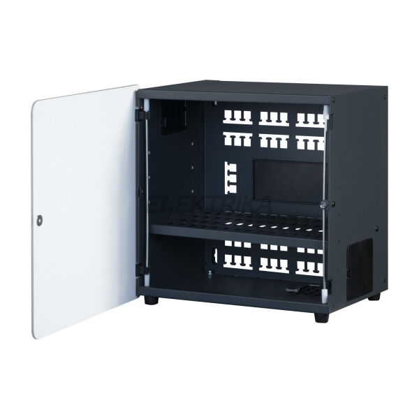 Шкаф для оборудования WI-FI Lande Ziglat 345х232х345 мм RAL 7016 двери стекло серый LN-ZGL345-CMB