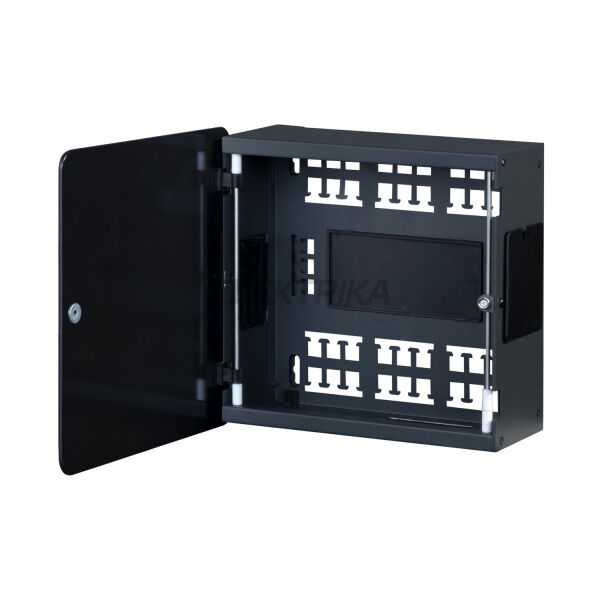 Шкаф для оборудования WI-FI Lande Ziglat 265х122х265 мм RAL 7016 двери стекло черный LN-ZGL265-CMS