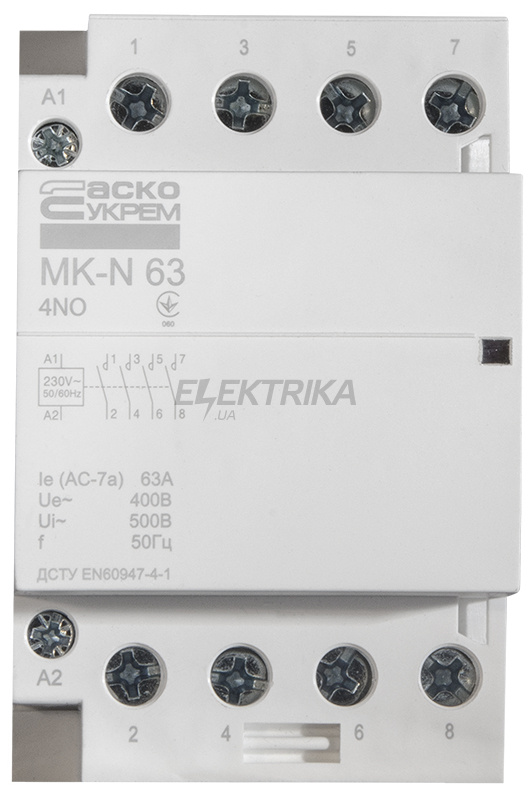 Контактор модульний АСКО-УКРЕМ MK-N 4P 63A 4NO (A0040030034)