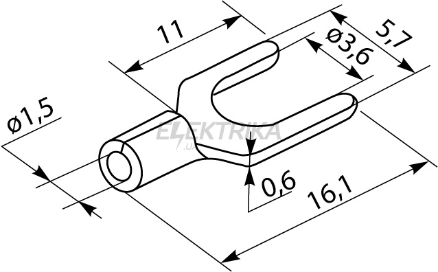 Накінечник кабельний АСКО-УКРЕМ SV 1,25-3,7 (упак 100шт) (A0060040033)