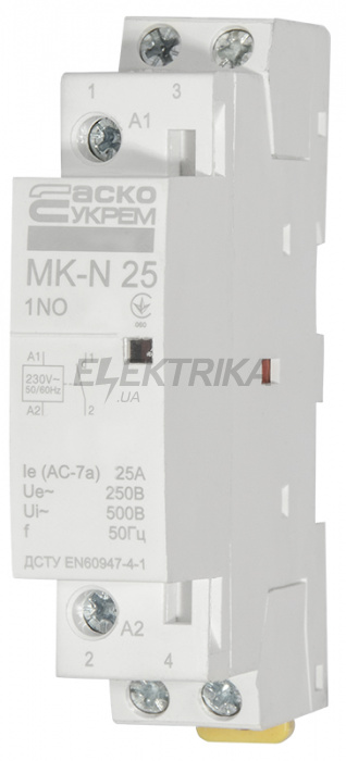 Контактор модульний АСКО-УКРЕМ MK-N 1P 25A 1NO (A0040030022)