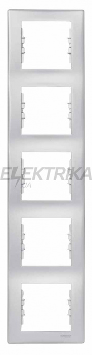 Рамка 5-постова вертикальна Schneider Electric Sedna алюмінієва (SDN5801560)