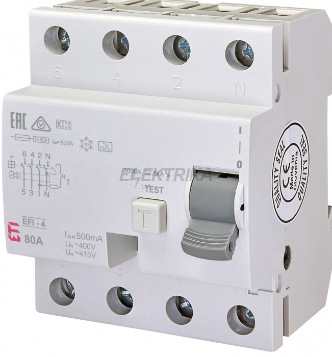Дифф.реле (ПЗВ) ETI EFI-4 A 80/0.5 002065545