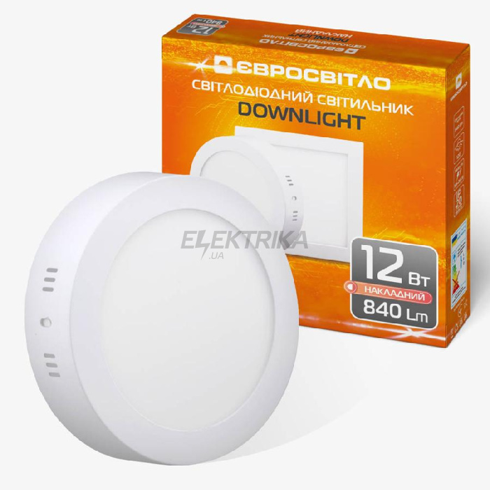 Світильник точковий накладний Євросвітло 12Вт коло LED-SR-170-12 4200К
