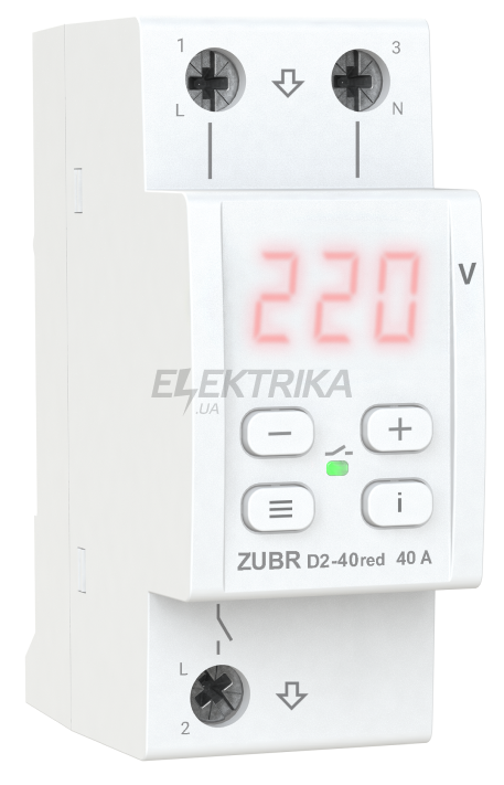Реле напруги ZUBR D2-40 red