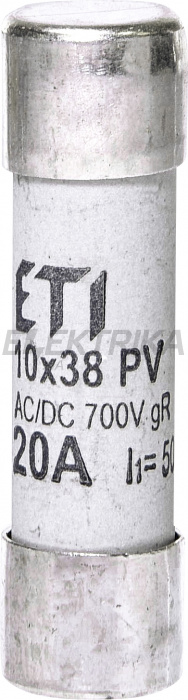 Плавка вставка запобіжник ETI CH10x38 gR 20A/700V AC/DC 002625024