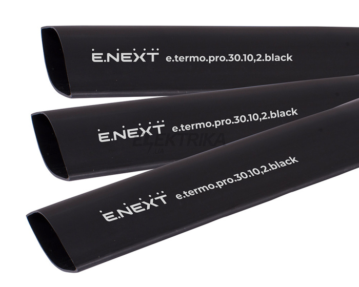 Термоусаджувальна трубка з клейовим шаром e.termo.pro.30.10,2.black, 30/10,2, 1м, чорна (p092050)