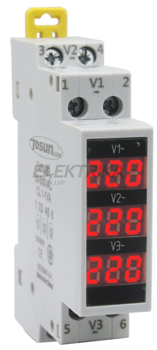 Вольтметр модульний TDD1-3V, АС50-500В (цифровий) (6931934223255)