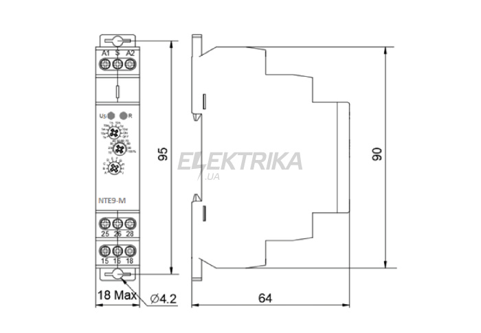 Реле часу багатофункціональне NTE9-M1 AC/DC 12-240V (A0010240005)