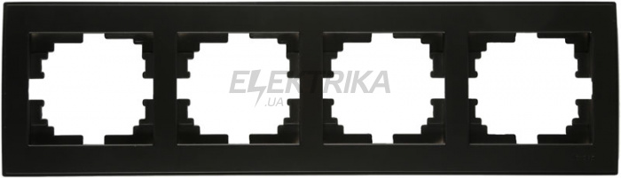 Рамка 4 посту горизонтальна Lezard Rain антрацит (703-4242-149)