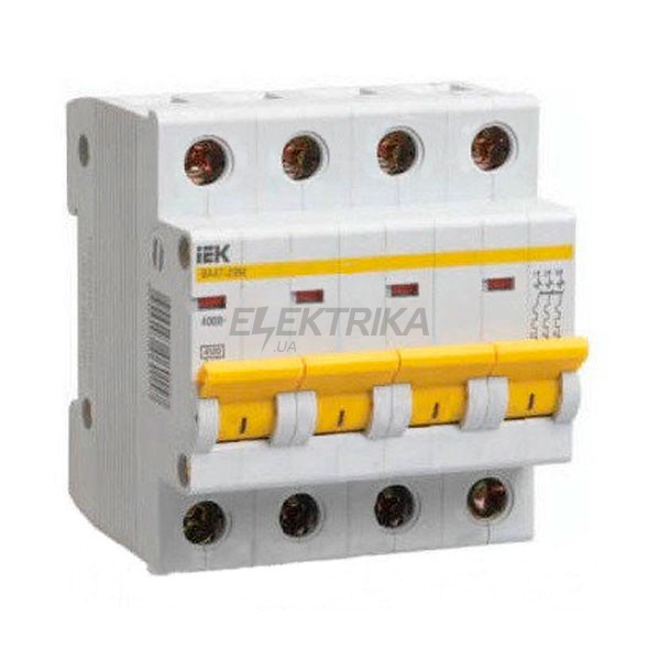 Автоматичний вимикач IEK, ВА47-29М 4P 4A 4,5кА х-ка C