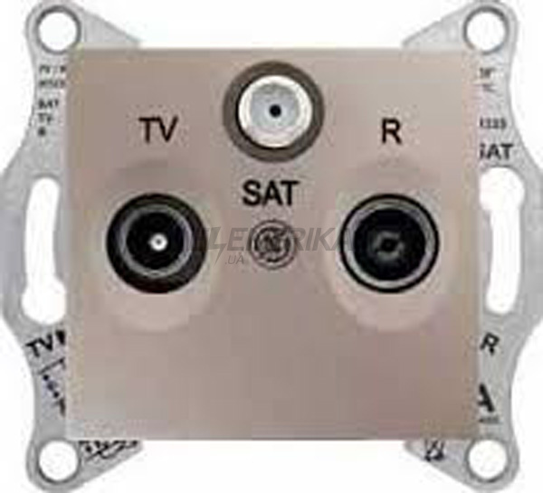 Розетка TV/R/SAT прохідна Schneider Electric Sedna титан (SDN3501268)