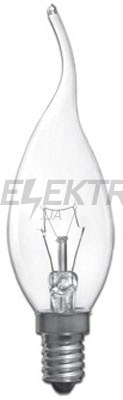 Лампа розжарювання свічка на вітрі 40Вт, E-14, Electrum прозора