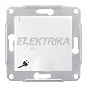 Розетка із заземленням захисними шторками та кришкою Schneider Electric Sedna білий (SDN3100121)