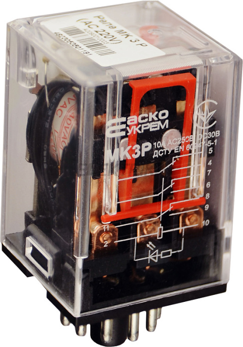 Реле проміжне АСКО-УКРЕМ МK3P (AC 220 V) (A0090010003)
