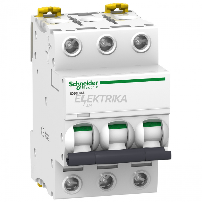 Автоматичний вимикач Schneider Electric iC60LMA 3П 10A MA A9F90310