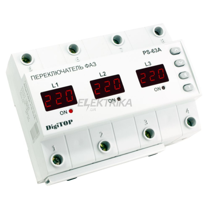 Перемикач фаз 63А digitop (PS-63A)