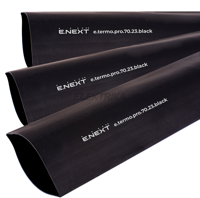 Термоусаджувальна трубка з клейовим шаром e.termo.pro.70.23.black, 70/23, 1м, чорна (p092054)