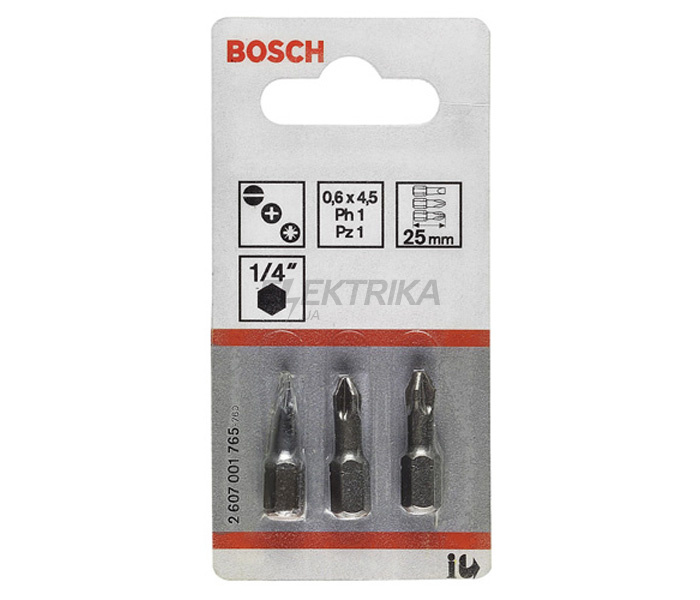Набір із 3 насадок-біт Extra Hart (PH) PH1; PH2; PH3; 25 мм