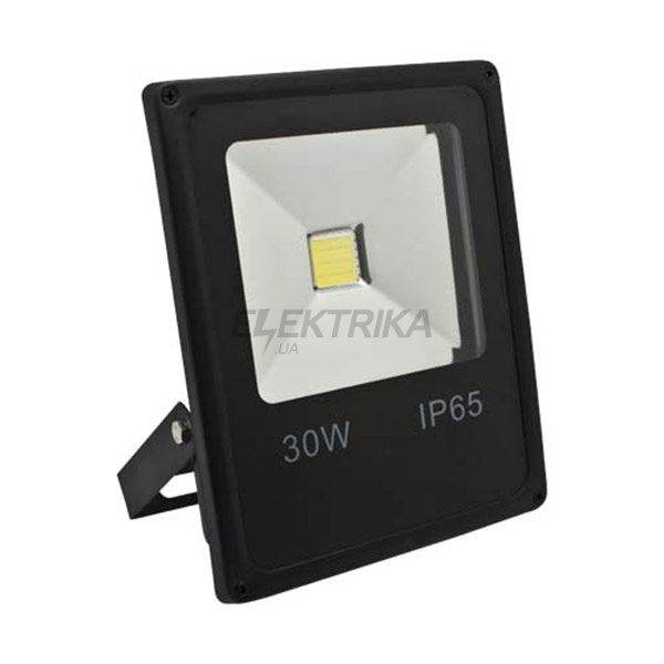 LL-838 1LED 30W білий 6400K 230V (225*185*48mm) Чорний IP 65