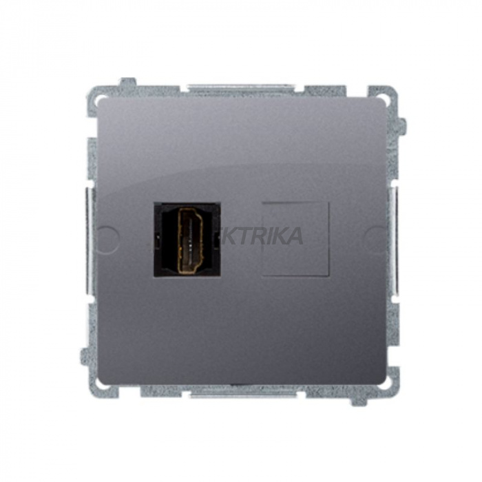 Розетка одинарна HDMI Simon Basic сталь (BMGHDMI.01/21)