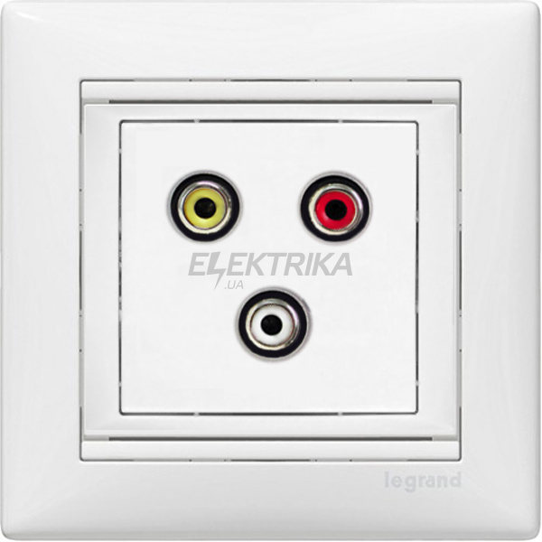 Потрійна розетка RCA, білий, Valena