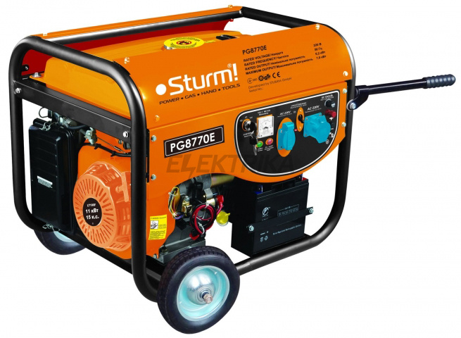 Бензиновий генератор Sturm 7000 Вт (PG8770E)