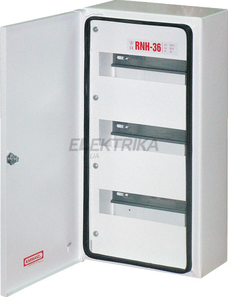 Шафа розподільна e.mbox.RNH-36 мет., герметична. IP 54, навісний, 36 мод., 480х255х115 мм