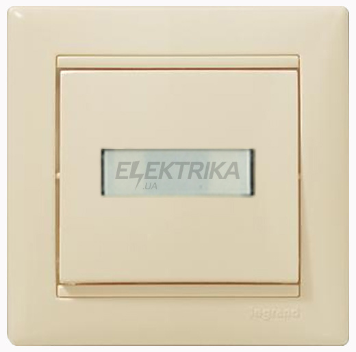 Вимикач двополюсний з індикацією, 1-клавішний, слонова кістка, Valena