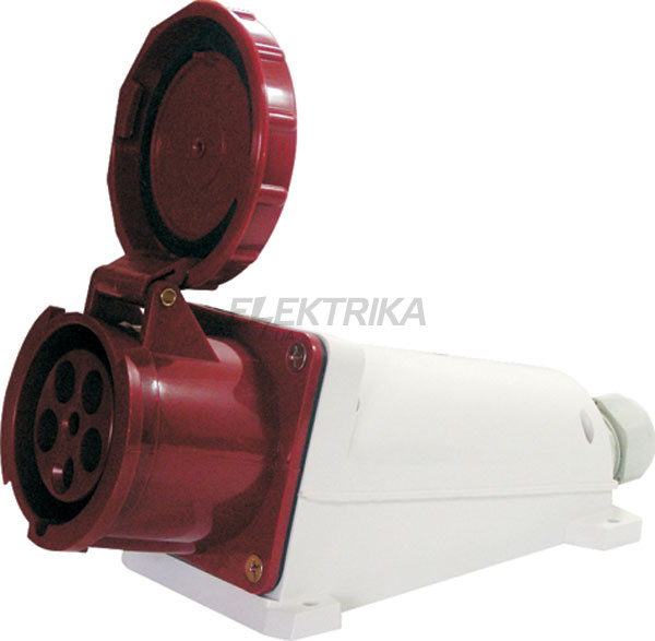 Силова розетка стаціонарна e.socket.pro.3.63, 3п., 220В, 63А (133) IP 67