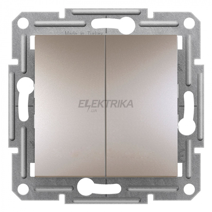 Вимикач двоклавішний кнопковий Schneider Electric Asfora бронза (EPH1100169)