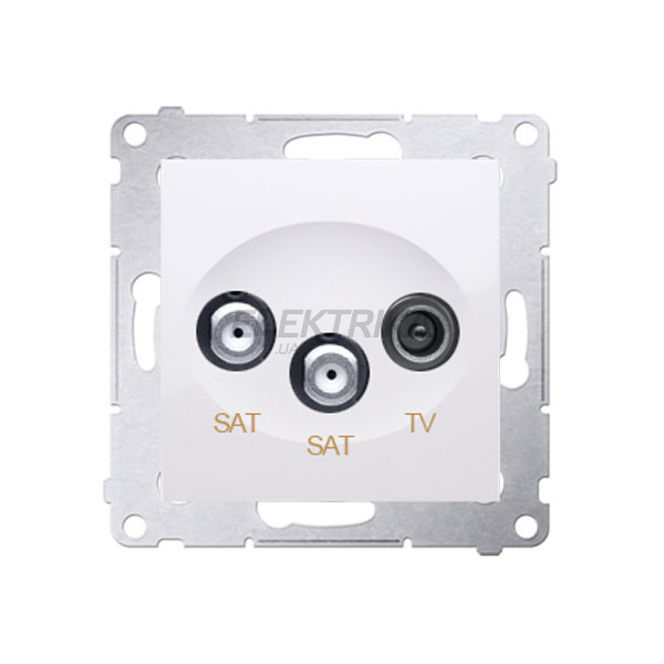 Розетка SAT-SAT-RTV кінцева подвійна Simon 54, білий