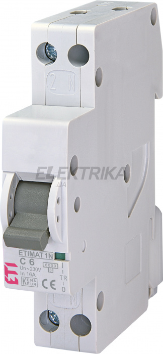Автоматичний вимикач ETI ETIMAT 1N 1p+N C6 6kA 002191121