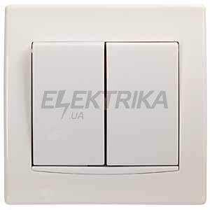 Вимикач 2-клавішний Anya (сх. 5), слонова кістка, Schneider Electric