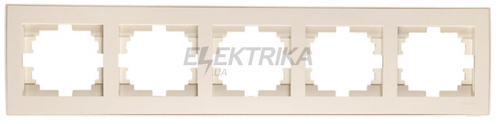 Рамка 5 постів горизонтальна Lezard Rain крем (703-0303-150)