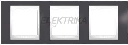 Рамка 3-х постова горизонтальна MGU6.006.877, сіро-зелений
