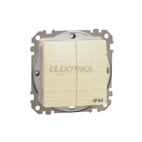 Двоклавішний вимикач зі ступенем захисту IP44, Береза Sedna Elements,  Schneider Electric SDD280105
