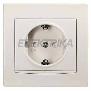 Розетка із заземленням та захисними шторками Anya, слонова кістка, Schneider Electric