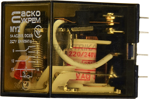 Реле проміжне АСКО-УКРЕМ МY2 (AC 220 V) (A0090010005)