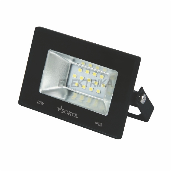 Прожектор LED-SLТ-10W SOKOL 220 750lm 6500K алюмінієвий корпус, загартоване скло