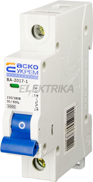 Автоматичний вимикач УкрЕМ ВА-2017 1р 1А АСКО