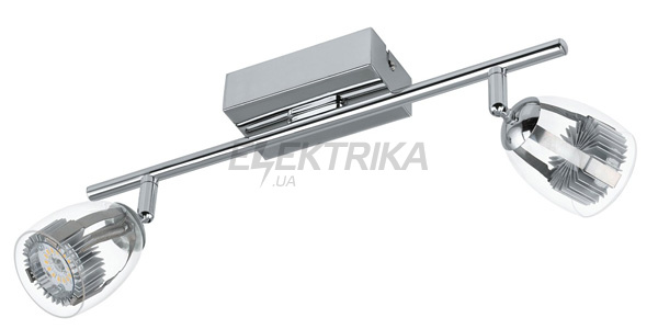 Спот "Pecero" 2х6Вт LED, хром/прозорий, 93742