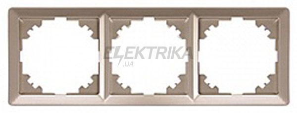 Рамка e.lux.10064L.3.fr.nickel 3-місна, "нікель"
