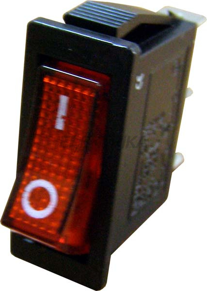 Перемикач 1-клавішний (червоний з підсвічуванням) YL202-01