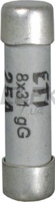 Плавка вставка запобіжник ETI CH8x32 aM 6A/400V 002611005