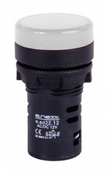 Індикатор світлосигнальний e.ad22.230.white Ø22мм 230В АС, білий