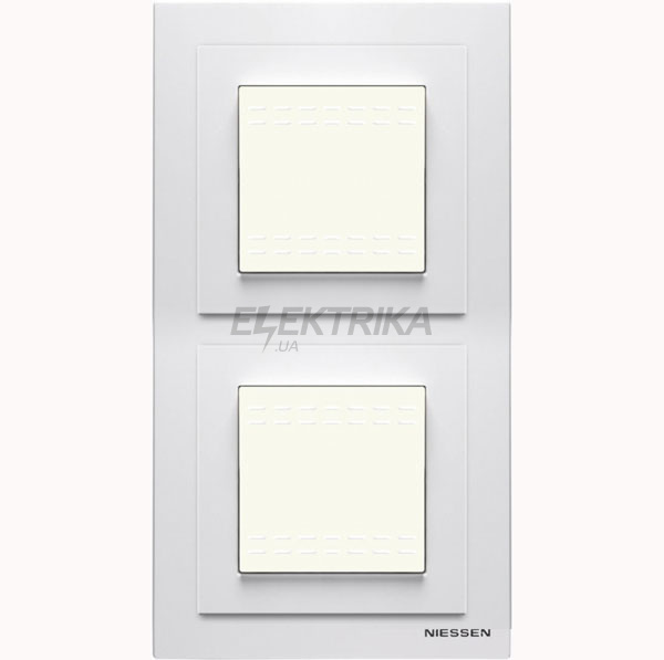 Рамка 2-постова з кришкою Zenit N3272 BL, білий