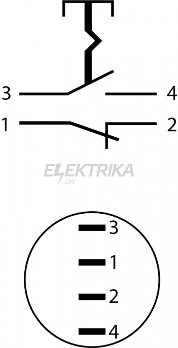 Кнопка металева АСКО-УКРЕМ TYJ 22-331 1NO+1NC з фіксацією (A0140010130)